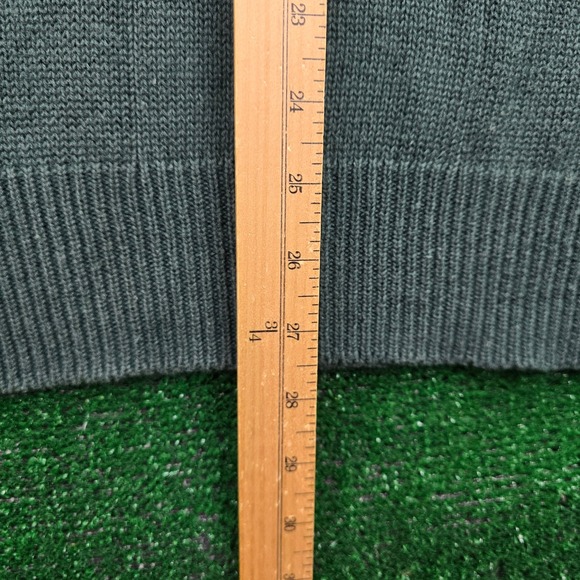 American Eagle Sweater Mens XL Green‎ V Neck Striped Knit Vintage 90s Preppy - Picture 7 of 9